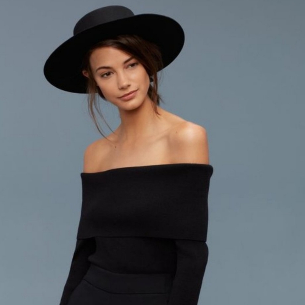 Aritzia Wilfred Anatole boater style wool hat